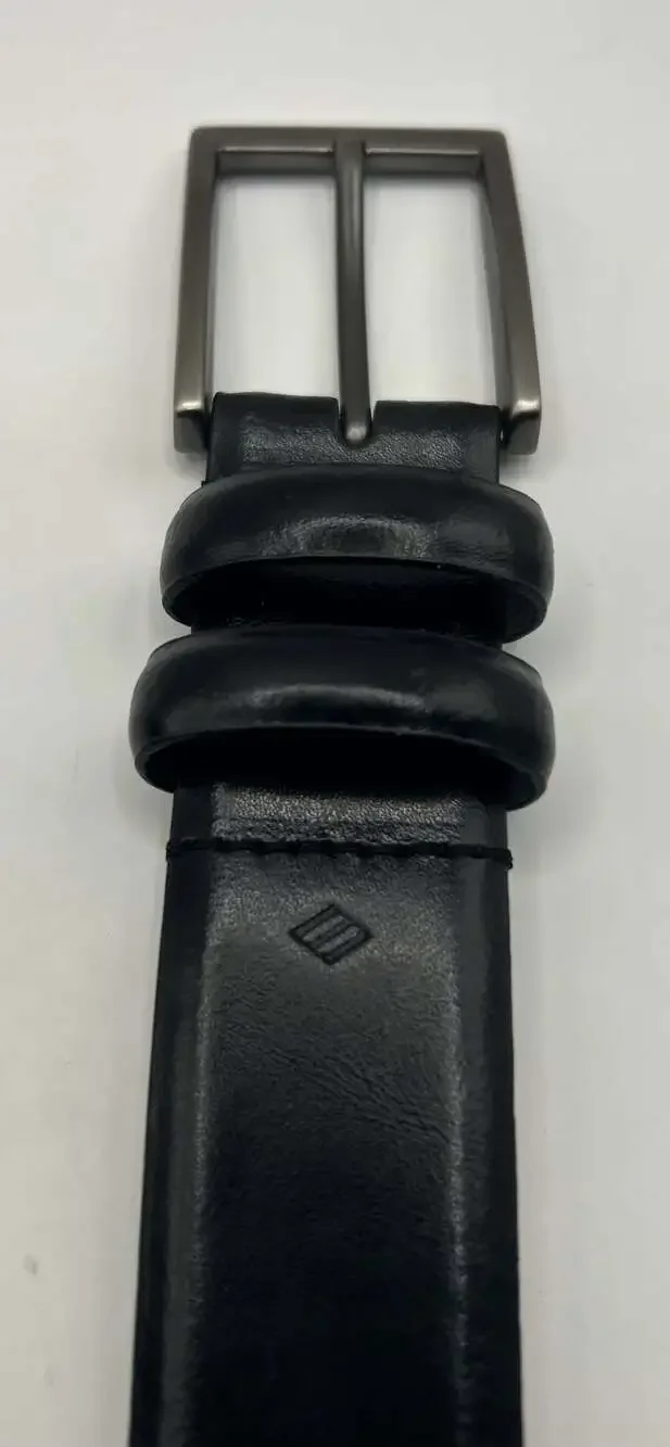 Full Grain Italian Leather Men's Dress Belt, Black, Size 48/120